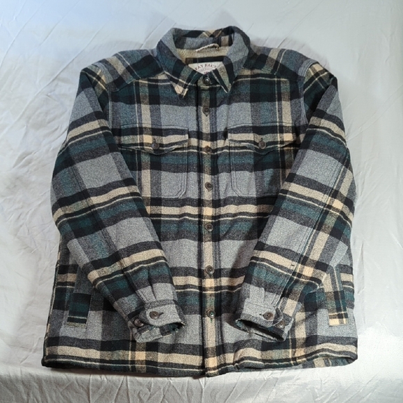 Fat Face Lightweight Gray and Green Shirt Jacket - Picture 1 of 16